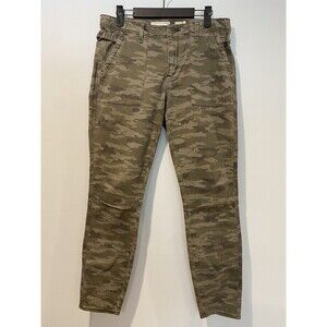 Anthropologie Pants Womens 31" Green Camo Skinny Mid Rise Stretch Indie Military